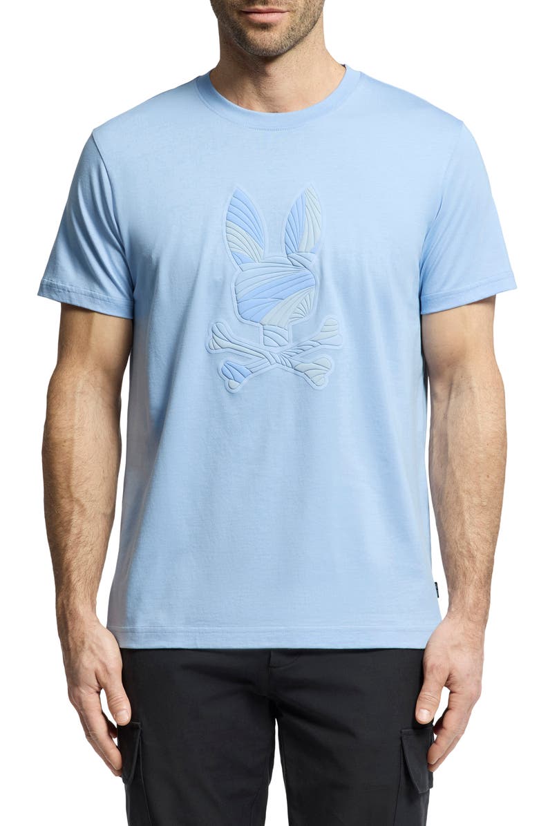 Psycho Bunny Baxter Embroidered Graphic T-Shirt, Main, color, Serenity
