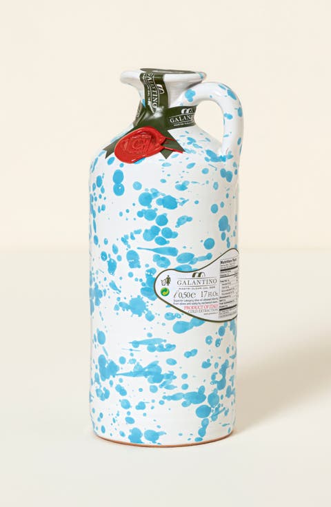 Italian Olive Oil & Hand-Painted Ceramic Vessel