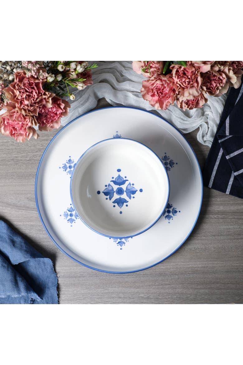 Cobalt 12-Piece Dinnerware Set Porcelain, Blue, Alternate, color, Blue