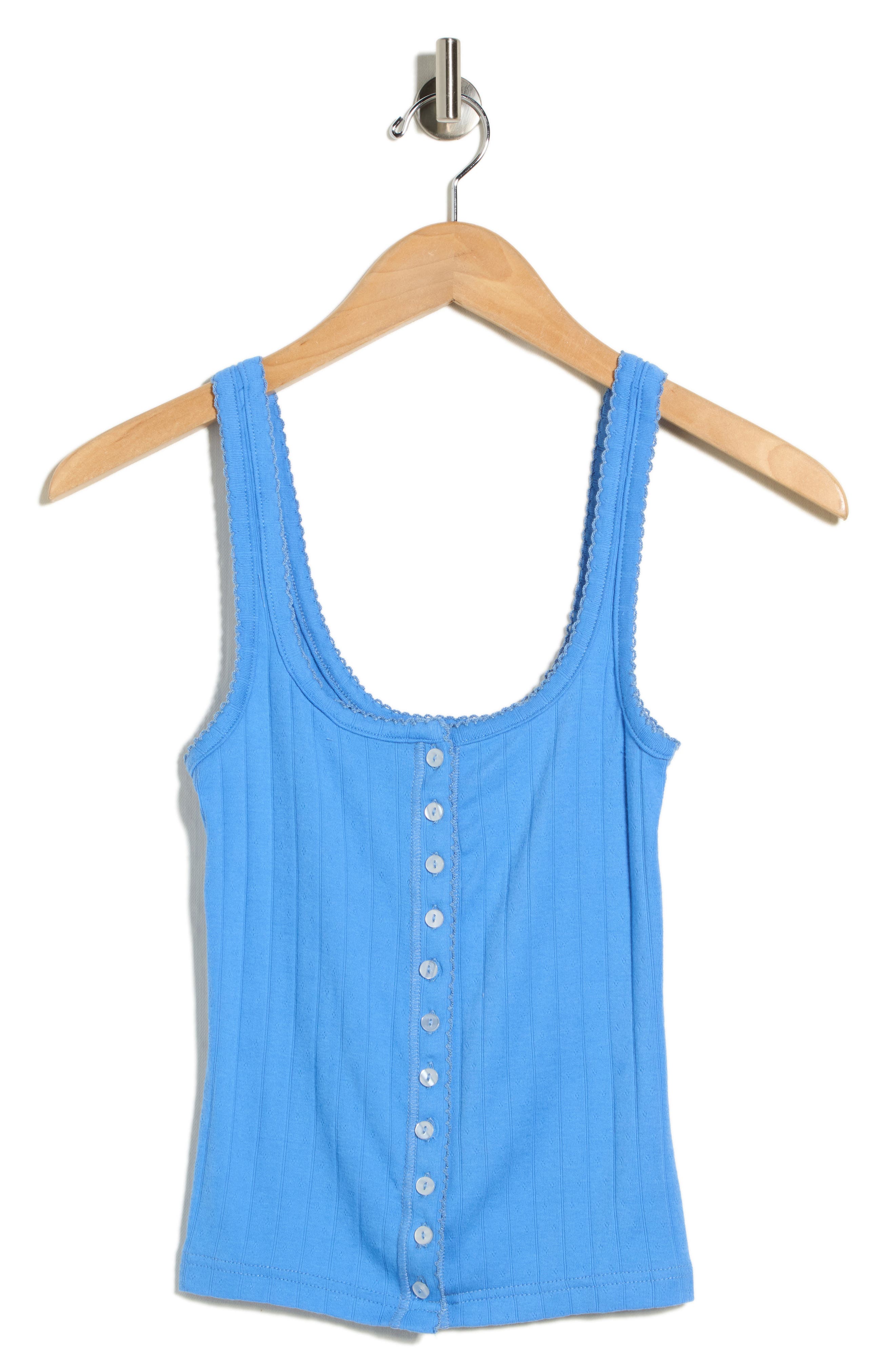 Free People End Game Pointelle Button-Up Tank