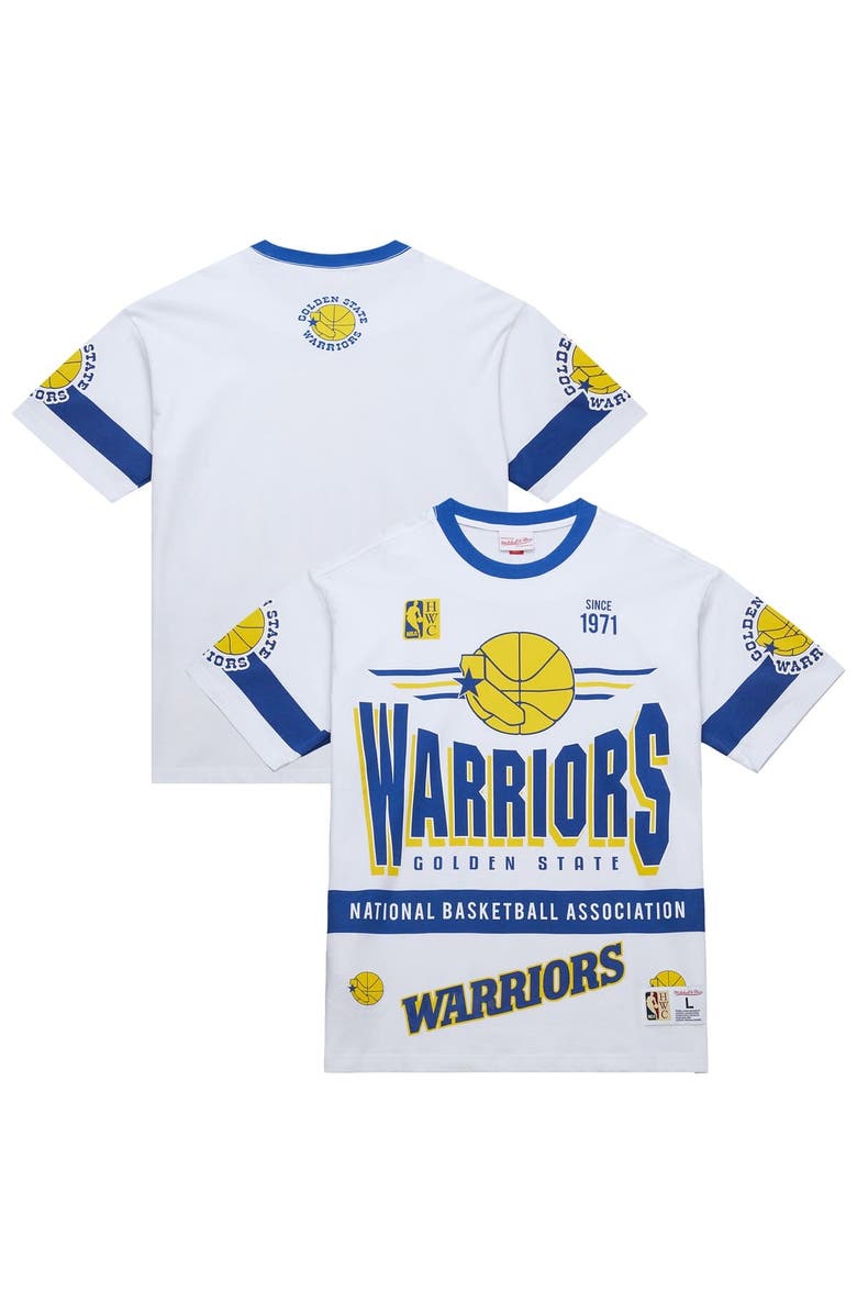 Mitchell & Ness Unisex Mitchell & Ness White Golden State Warriors Hardwood Classics Vintage Team Origins Premium T-Shirt, Main, color, White