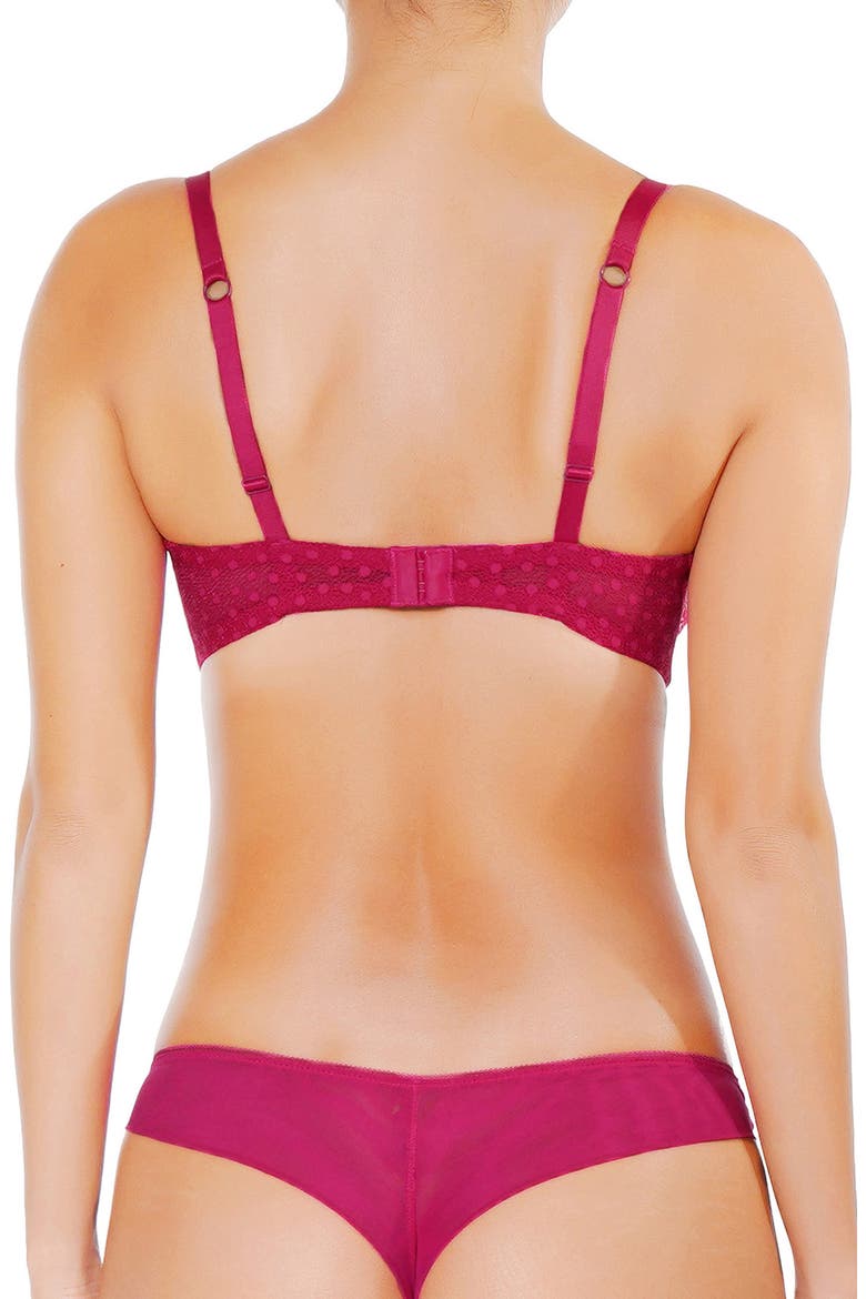 Daisy Cerise Underwire Bra, Alternate, color, CHERRY