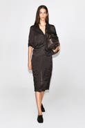 COS Gathered Crinkled Midi Skirt