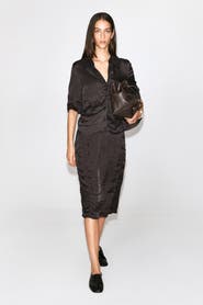 COS Gathered Crinkled Midi Skirt