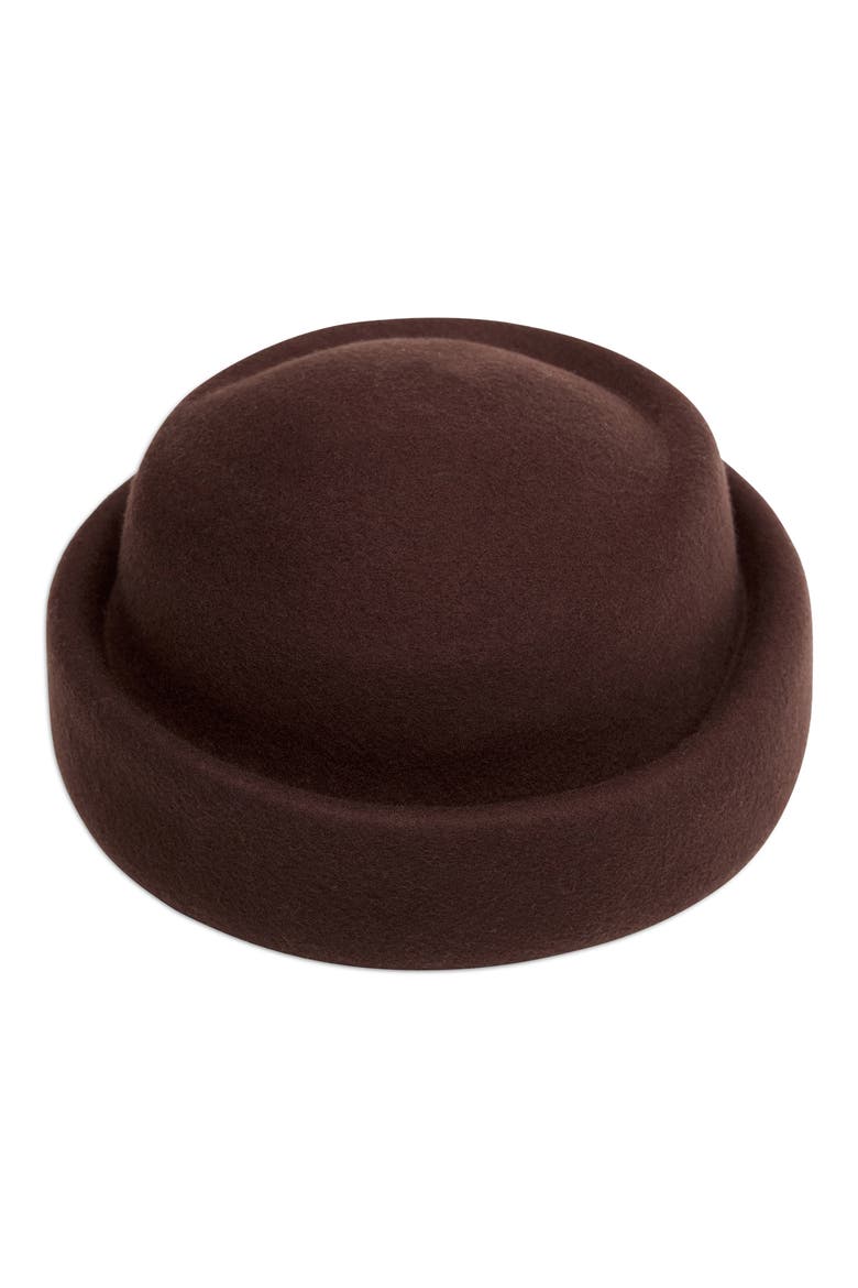 Wool Round Hat, Alternate, color, CHOCOLATE