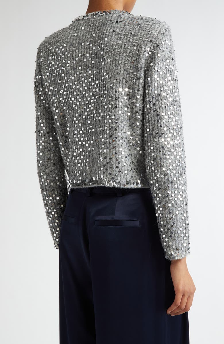 Cinq à Sept Benoit Sequin Jacket, Alternate, color, Silver