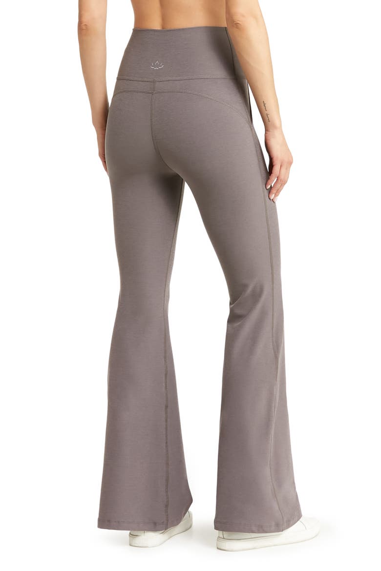 Space Dye High Waist All Day Flare Leggings, Alternate, color, WOODLAND HEATHER