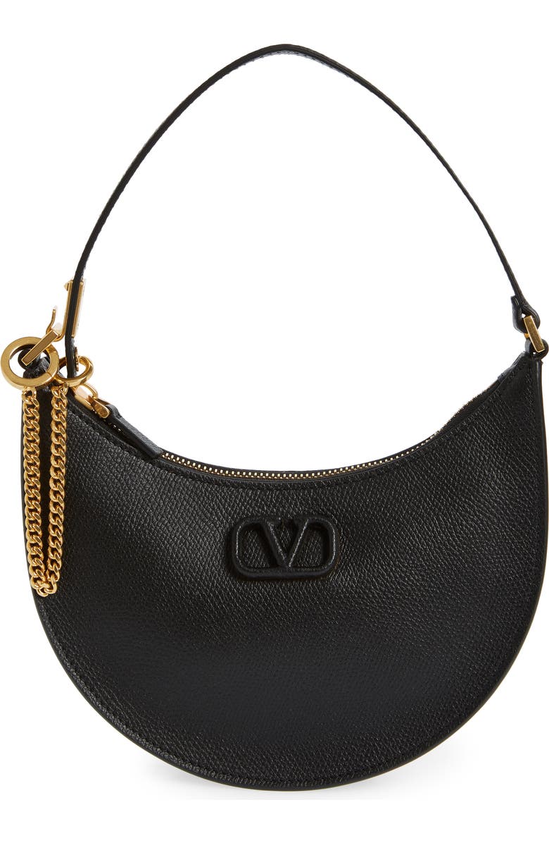 Valentino Garavani Mini VLOGO Leather Hobo, Main, color,