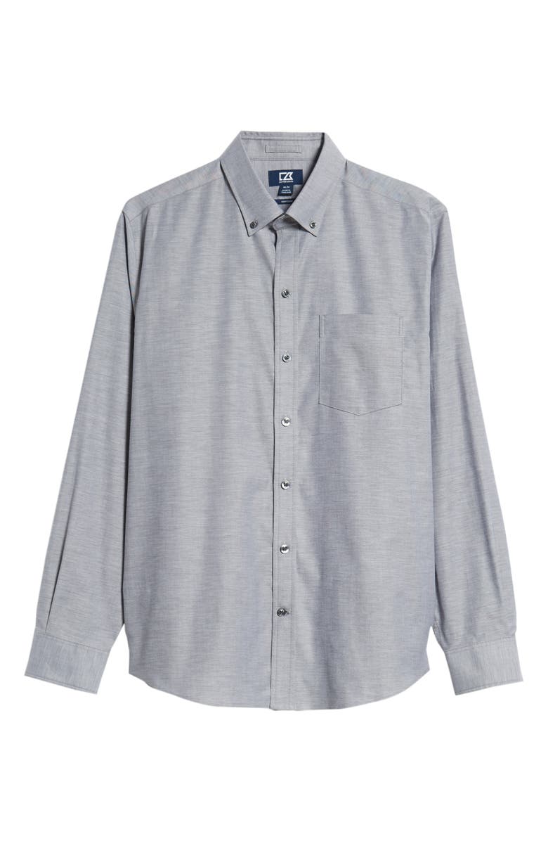 Cutter & Buck Cotton Blend Oxford Shirt, Alternate, color, Charcoal