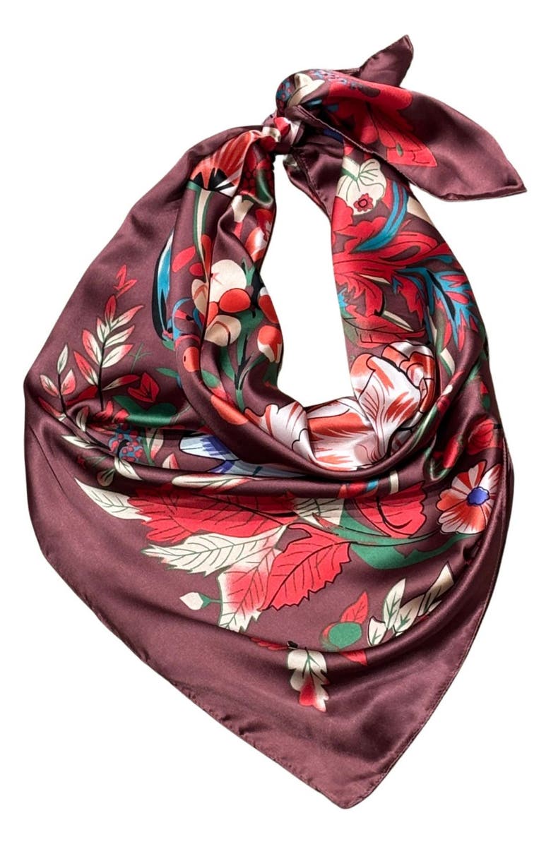 MARCUS ADLER Floral Satin Scarf, Alternate, color, 