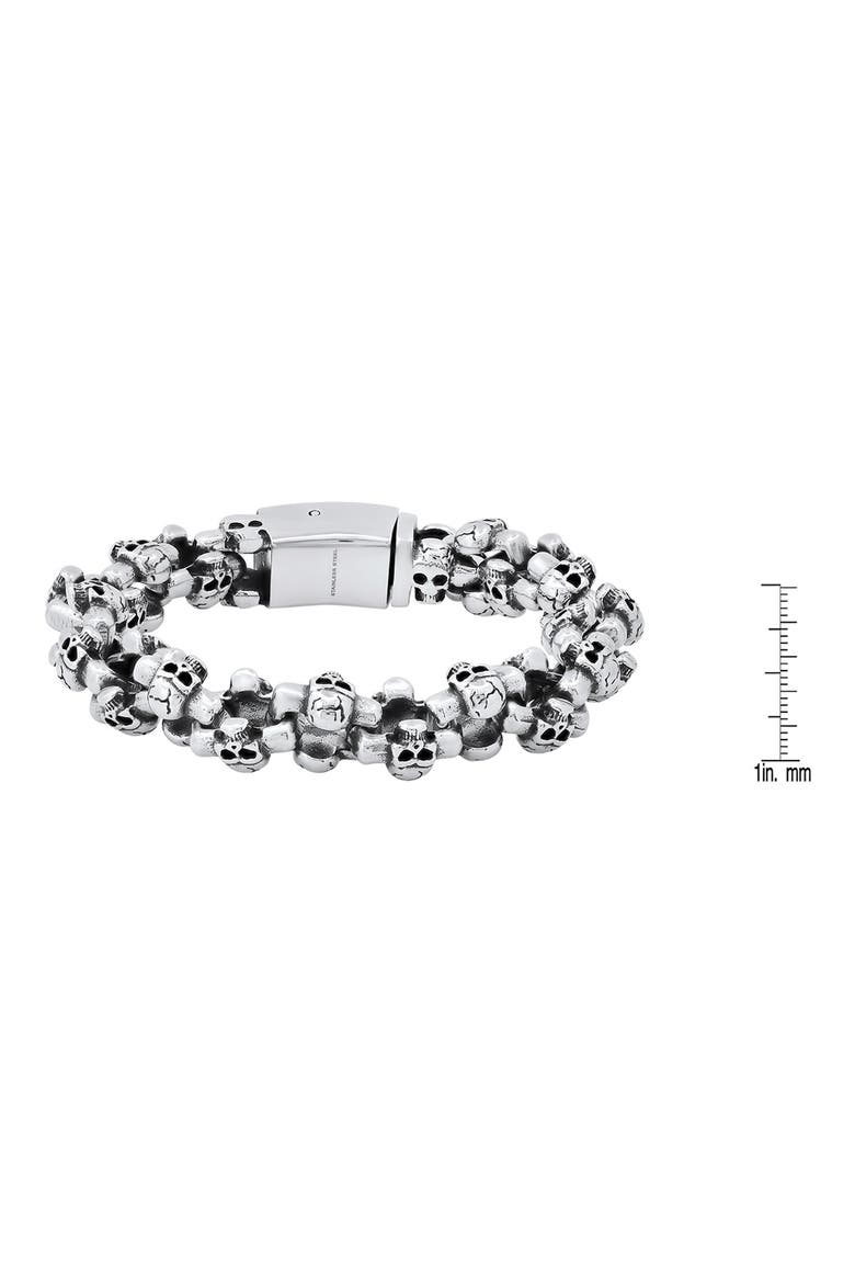 Stainless Steel Skull Chain Bracelet, Alternate, color, METALLIC