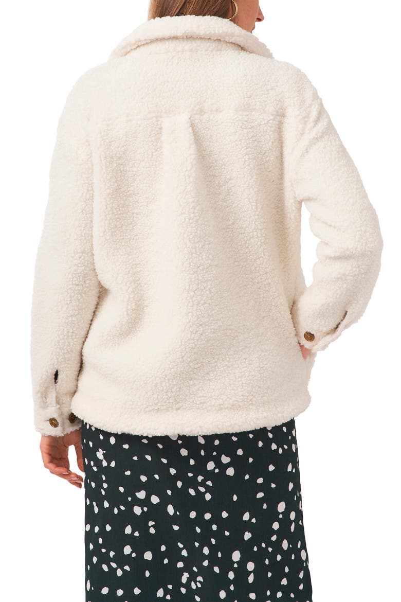 Faux Shearling Shirt Jacket, Alternate, color, VANILLA