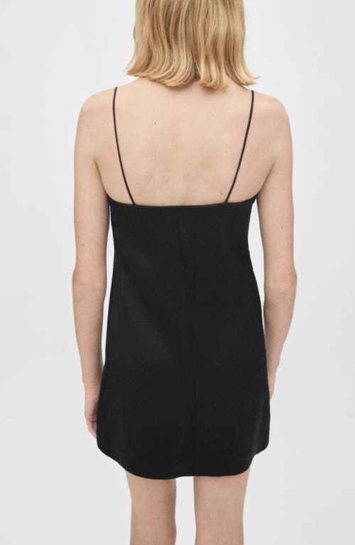 Mango Satin Minidress In Black