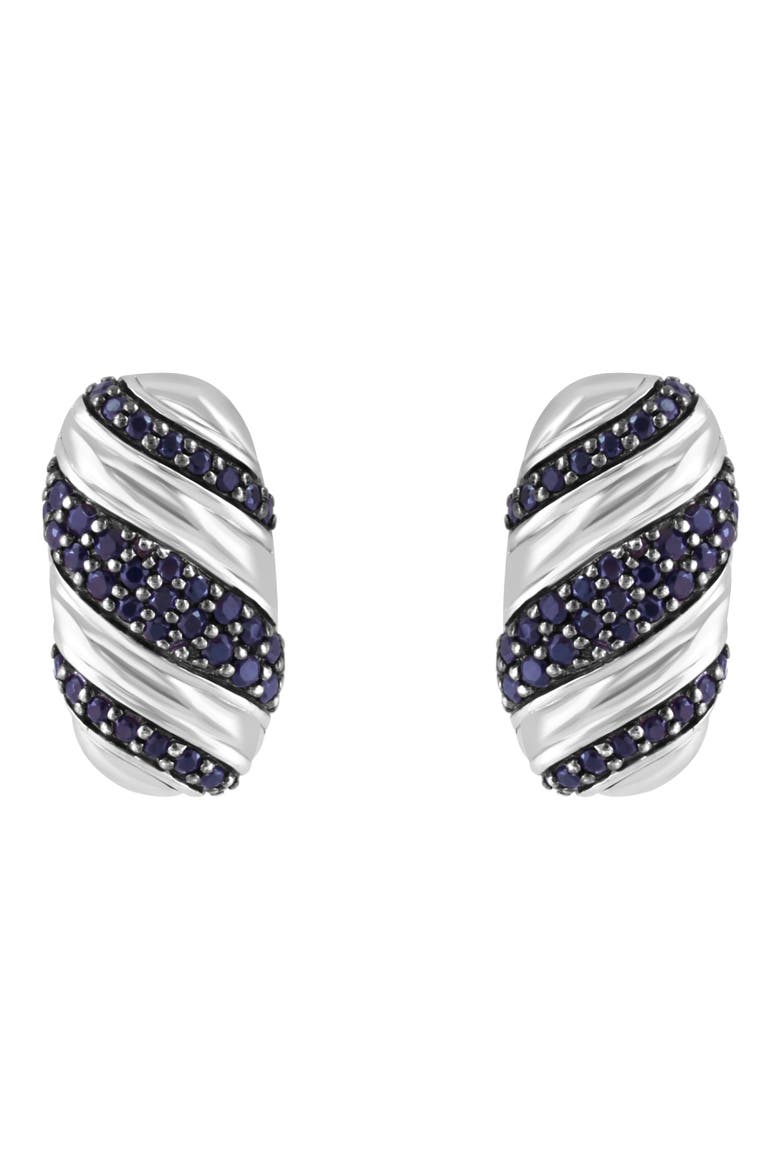 Sterling Silver Pavé Black Spinel Oval Stud Earrings, Alternate, color, BLACK