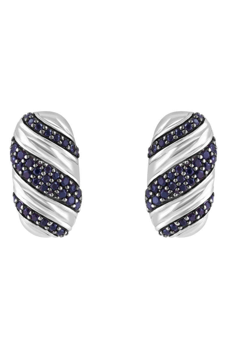 EFFY Sterling Silver Pavé Black Spinel Oval Stud Earrings, Alternate, color, Black