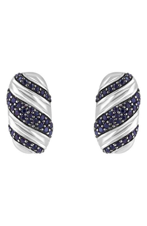 Effy Sterling Silver Pavé Black Spinel Oval Stud Earrings In Black
