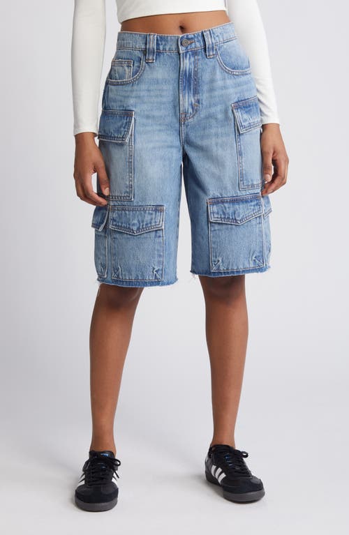 HIDDEN JEANS Baggy Denim Cargo Shorts in Medium Wash  product