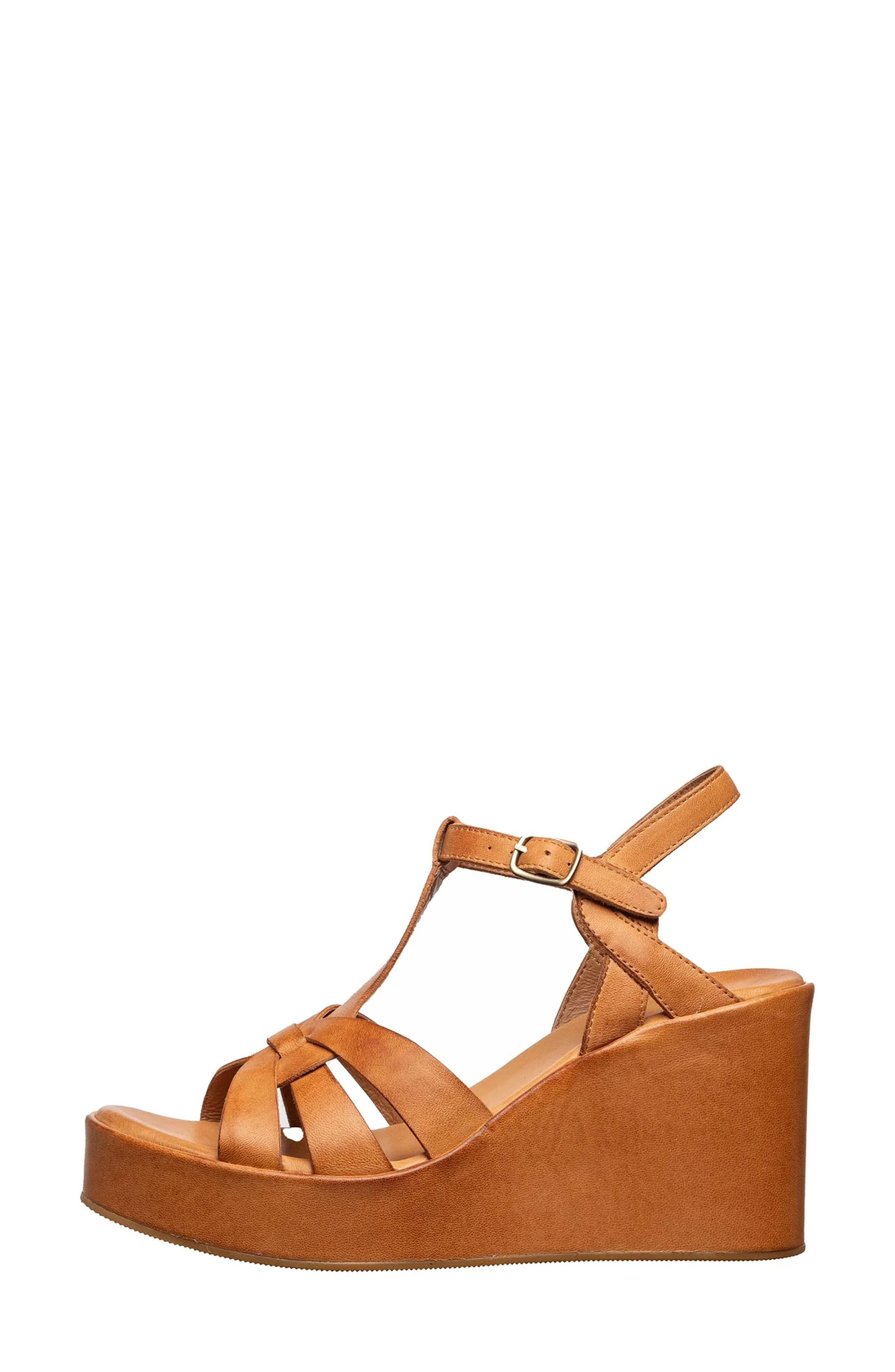 ANTELOPE Rasha T-Strap Platform Wedge Sandal, Alternate, color, Taupe