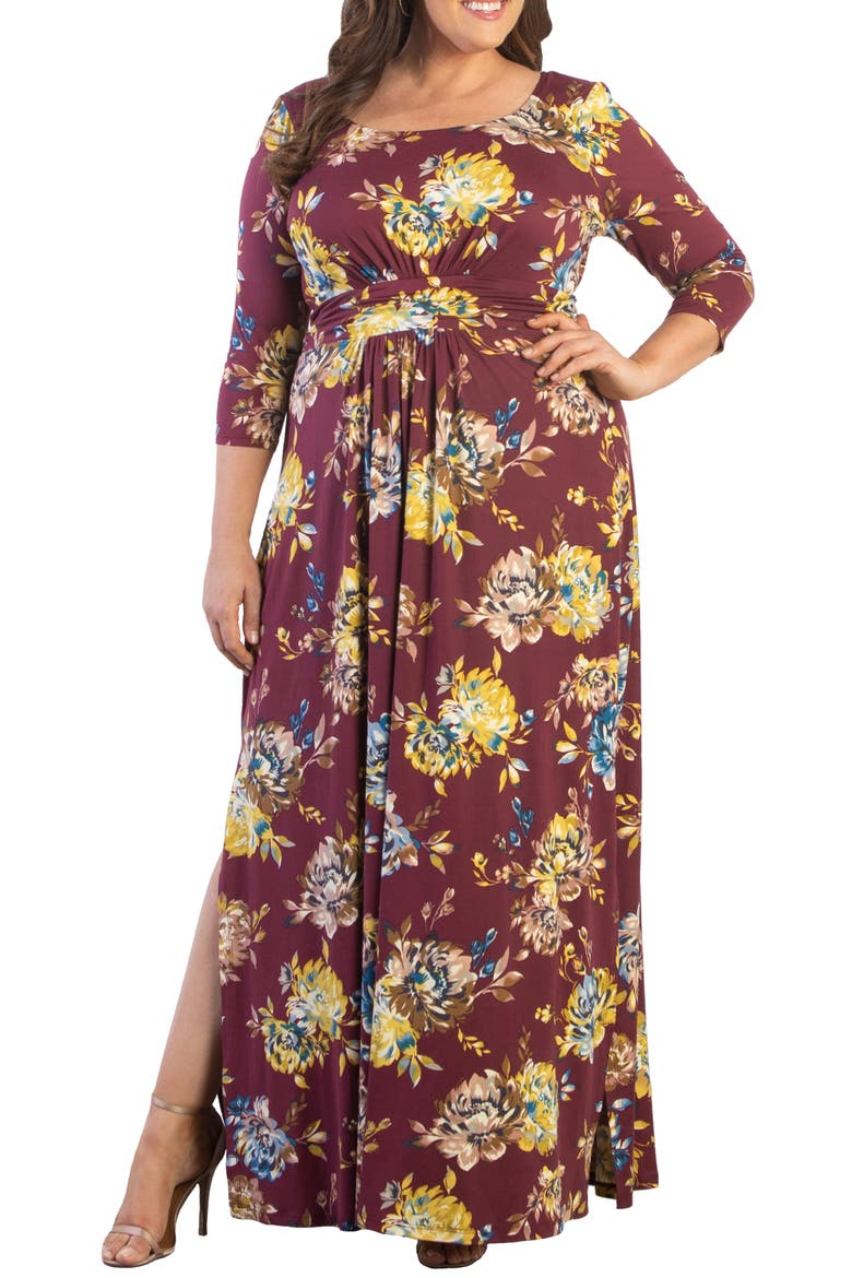 Maya Knit Maxi Dress, Main, color, BORDEAUX BLOOMS