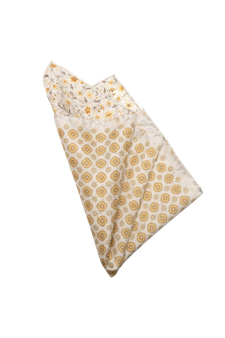 Italo - Double Sided Silk Pocket Square for Men, Alternate, color, Yellow