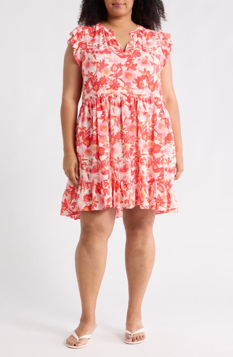 Ruffle Shoulder Minidress (Plus)