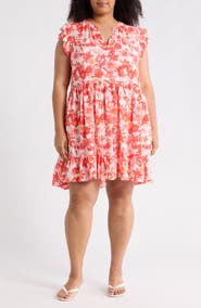 Caslon® Ruffle Shoulder Minidress