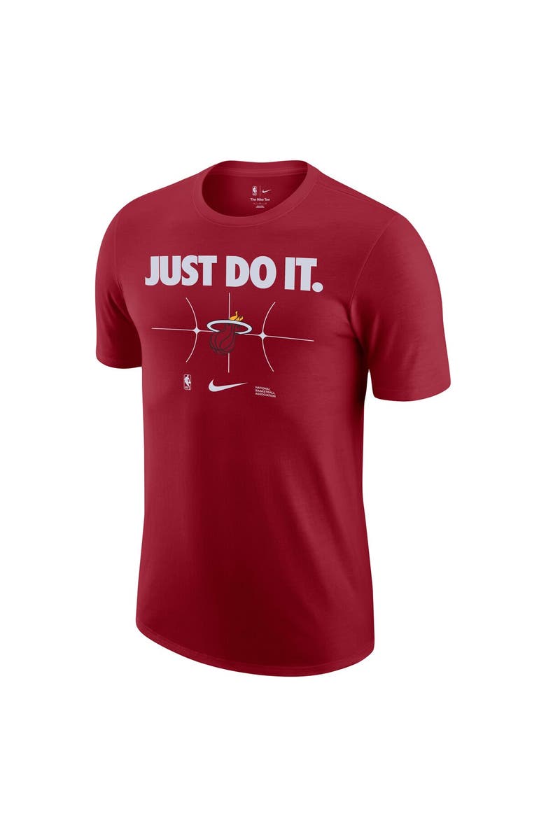 Nike Men's Nike Red Miami Heat Just Do It T-Shirt, Alternate, color, Red
