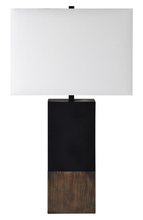 Renwil Broma Wood & Iron Table Lamp In Black