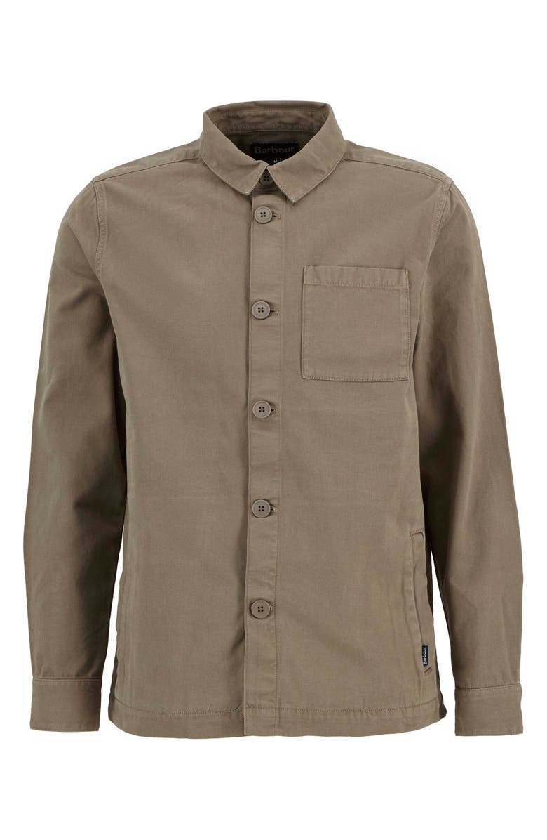 Barbour Washed Button-Up Overshirt, Alternate, color, Smokey Olive