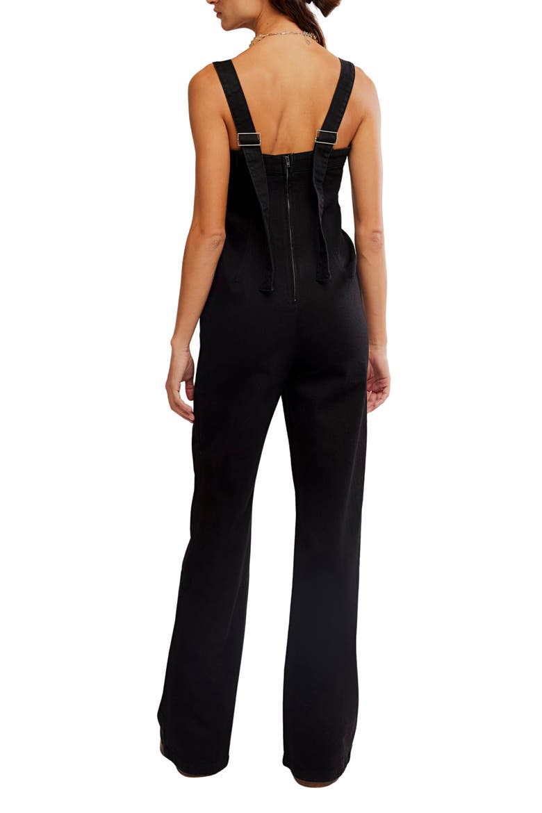 Suns Out Denim Bootcut Jumpsuit, Alternate, color, BLACK KNIGHT
