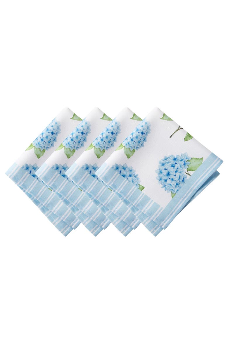Nantucket Hydrangea Garden Napkins Set of 4 Multicolor - 17"W x 17"L, Main, color, Multicolor