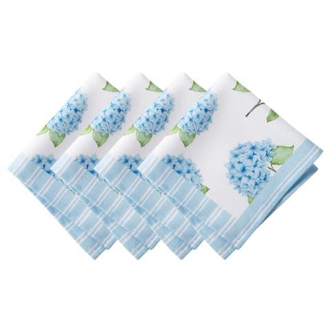 Nantucket Hydrangea Garden Napkins Set of 4 Multicolor - 17"W x 17"L