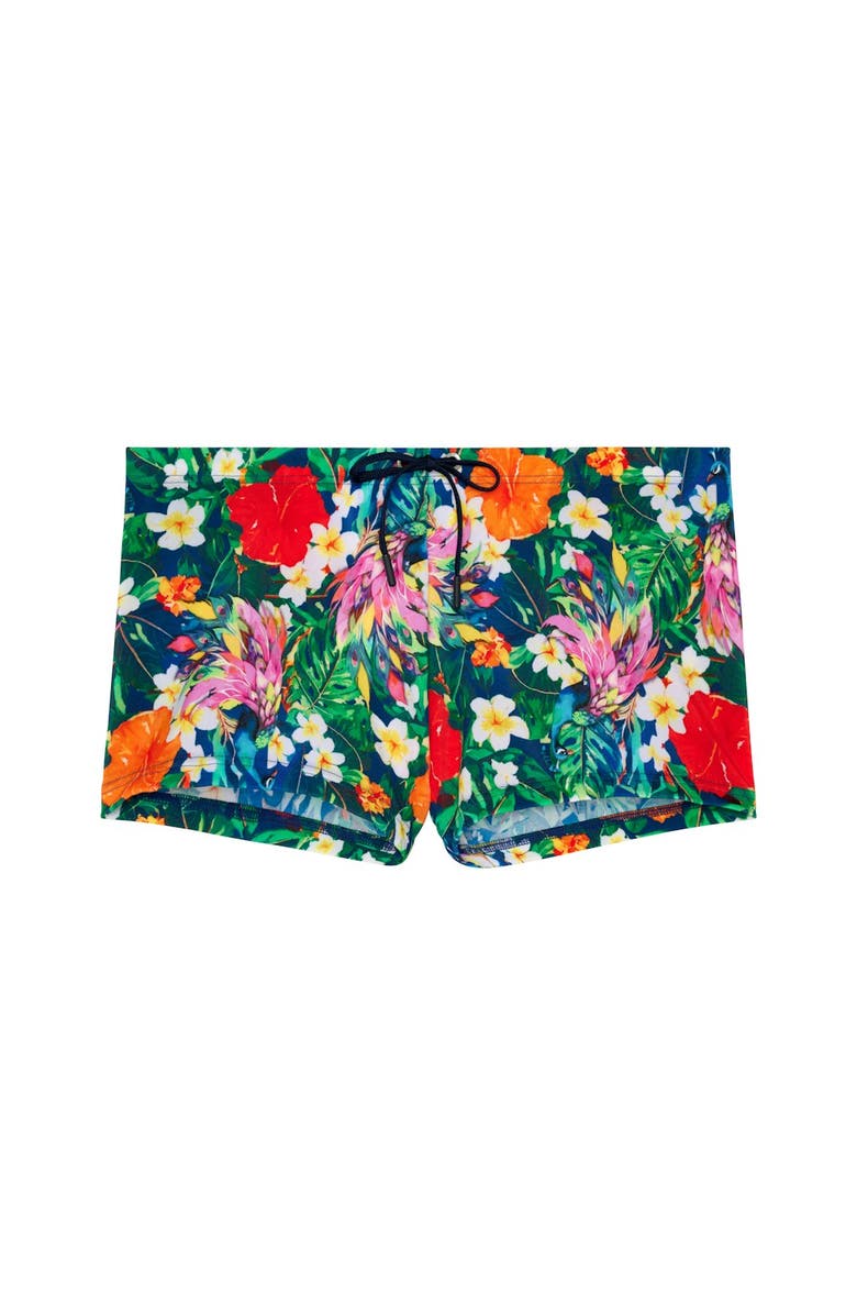 HOM Peacock Swim Shorts, Main, color, Multico Print