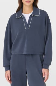 Sweaty Betty Sand Wash Crop Henley Sweatshirt