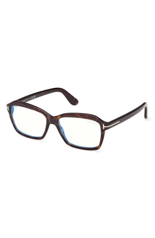 Tom Ford 54mm Rectangular Optical Glasses In Brown