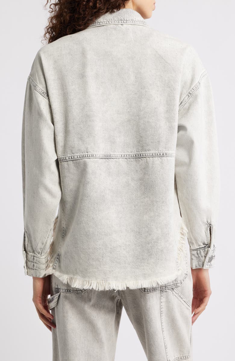 AllSaints Hettie Oversize Denim Shacket, Alternate, color, Snow Grey