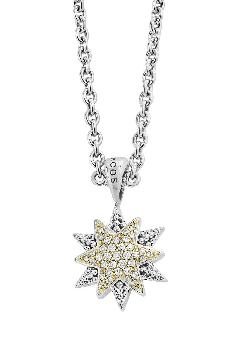 LAGOS North Star Small Diamond Pendant Necklace, Alternate, color, 