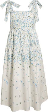 SUGARLIPS Miley Floral Thea Tie Strap Cotton Maxi Dress