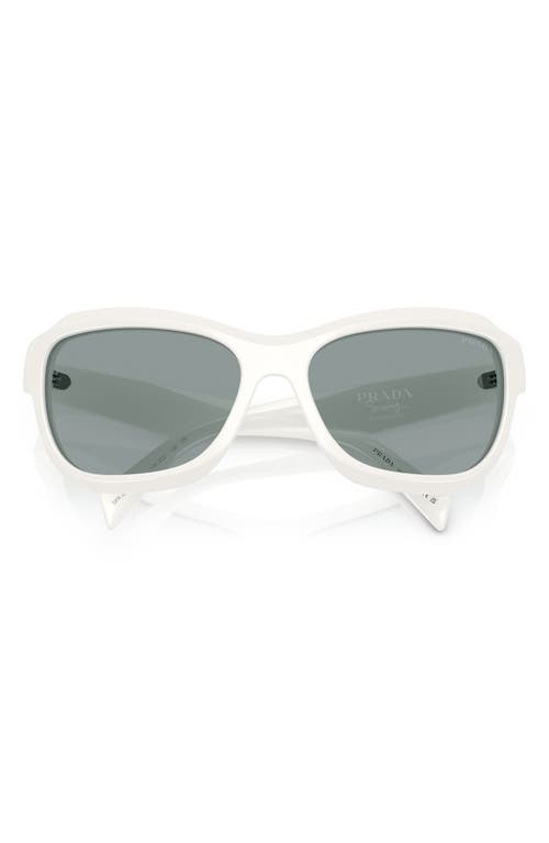 Prada 63mm Oversize Butterfly Sunglasses In Bone