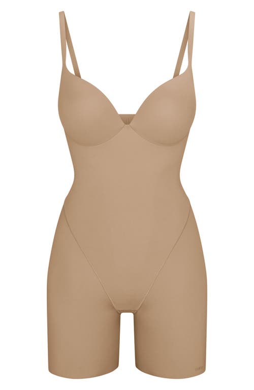 Skims Ultimate Body Push-up Enhancing Padded Midthigh Bodysuit In Clay