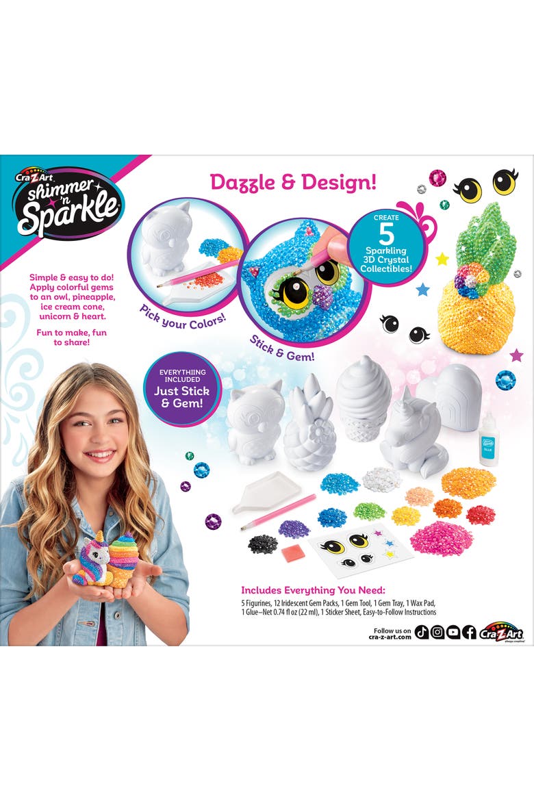 Shimmer N Sparkle 3D Crystal Gem Creations Kit, Alternate, color, Multicolored