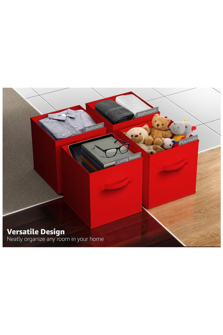 Collapsible Storage Cube, Alternate, color, RED