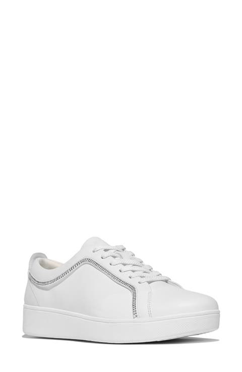 Rally Crystal Trim Leather Sneaker