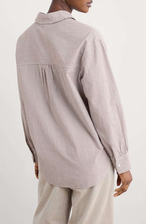 Seasalt Cornwall Sea Path Oversize Organic Cotton Button-up Shirt In Neutral