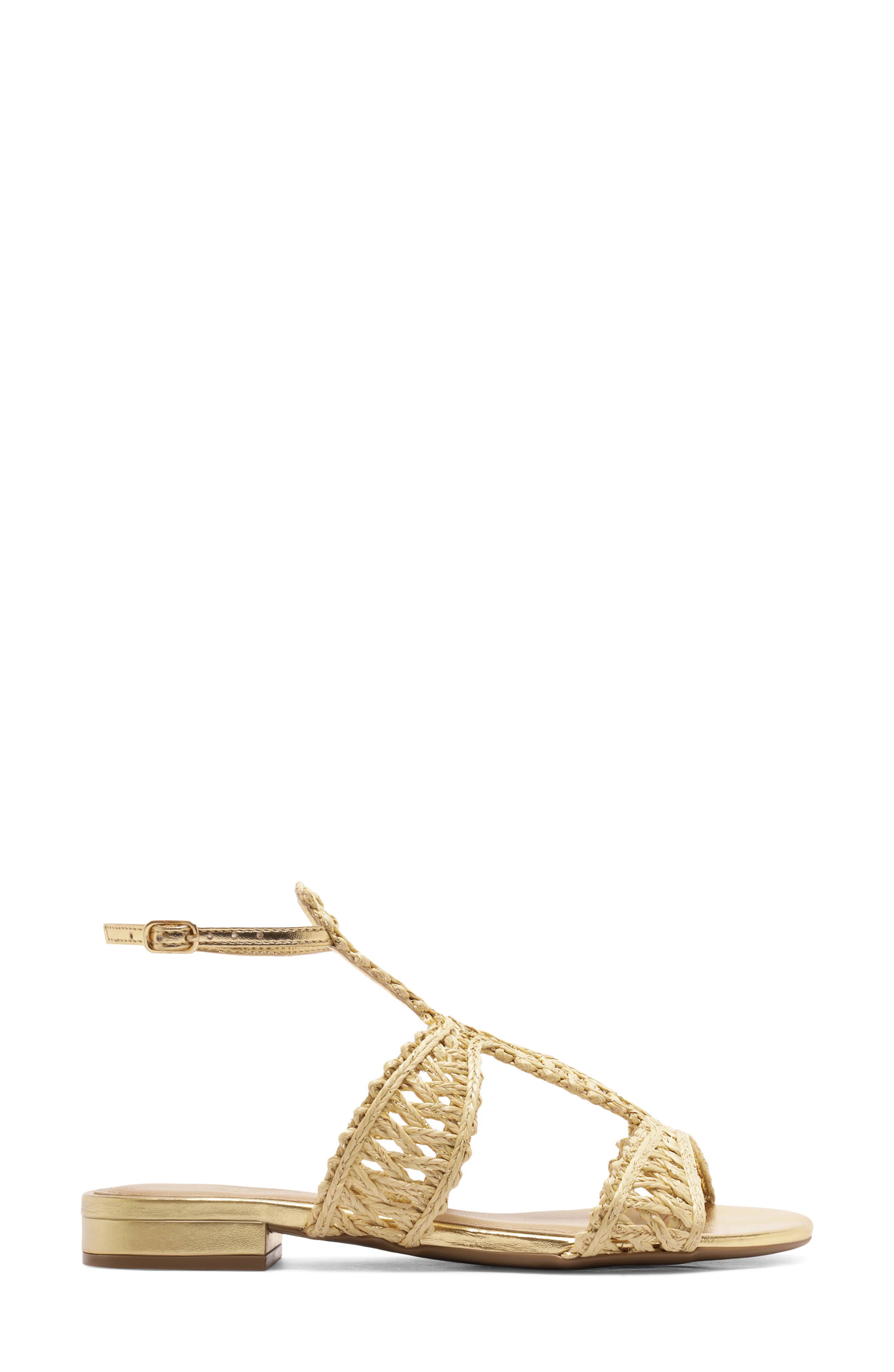 Arezzo Ciara Ankle Strap Sandal, Alternate, color, Natural Gold