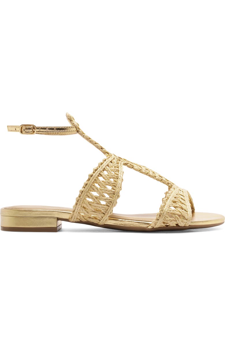 Arezzo Ciara Ankle Strap Sandal, Alternate, color, Natural Gold