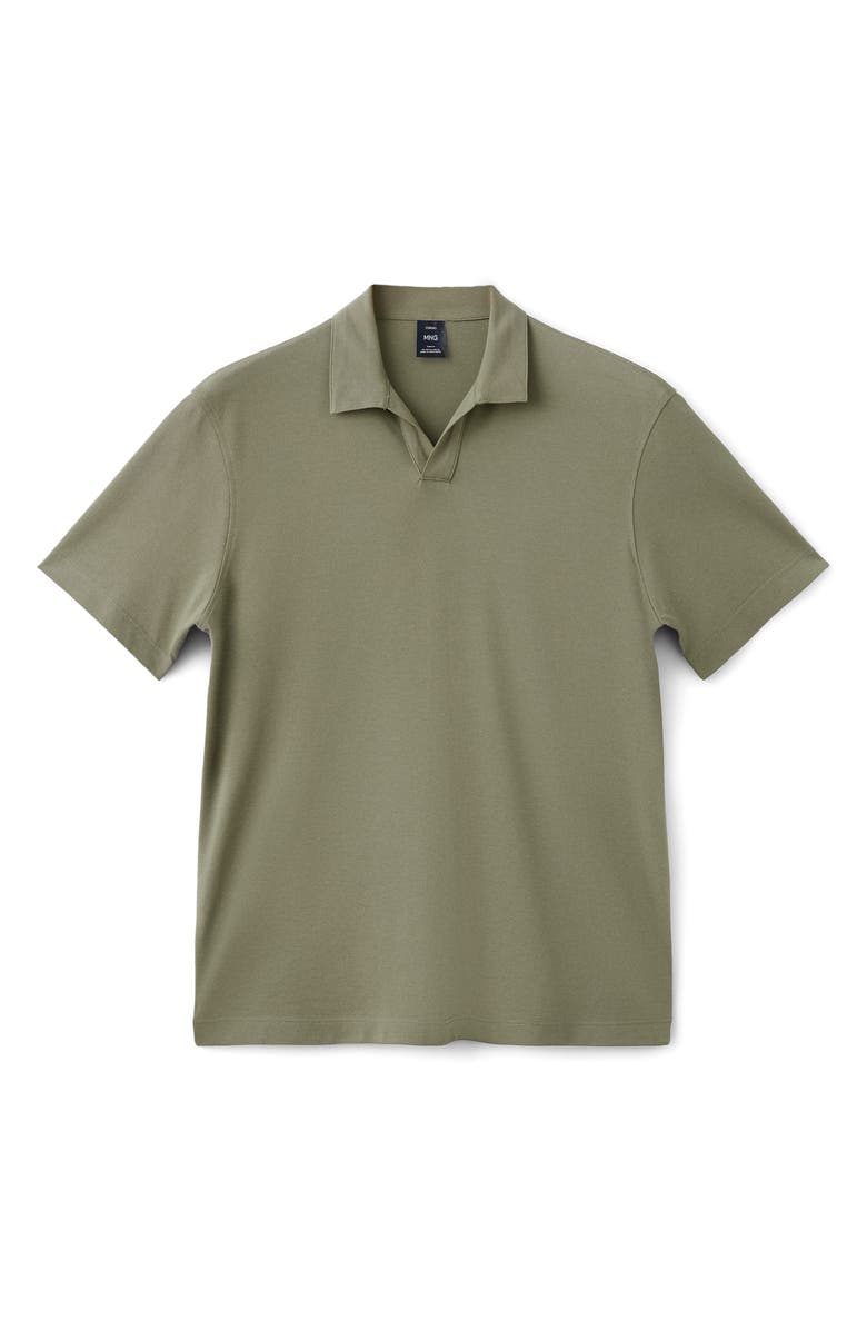 MANGO Slim Fit Johnny Collar Piqué Polo, Alternate, color, Dark Green