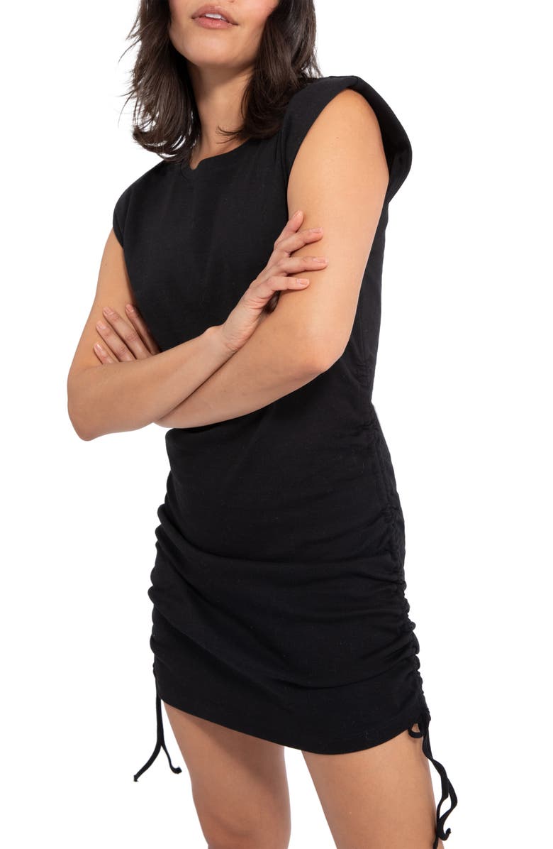 Sanctuary Side Ruched Cotton Knit Minidress, Alternate, color,