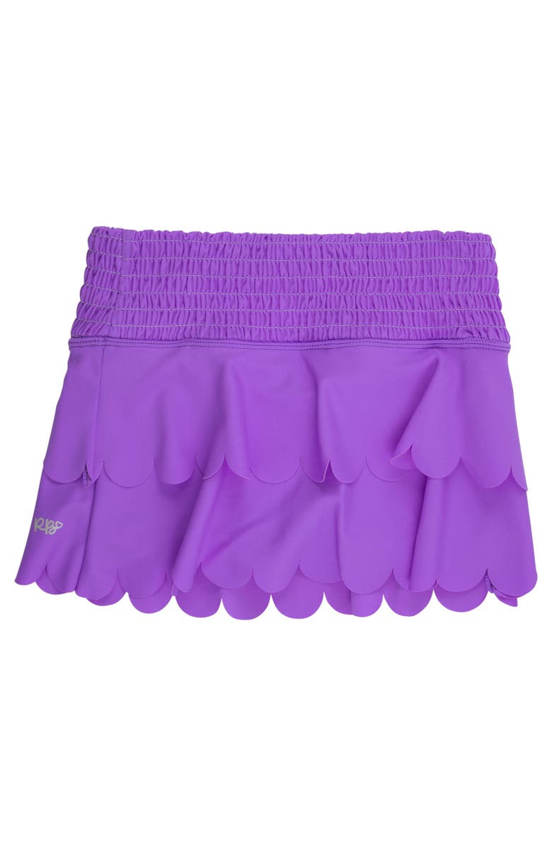 RuffleButts UPF50+ Active Tiered Flare Skort, Main, color, Neon Purple