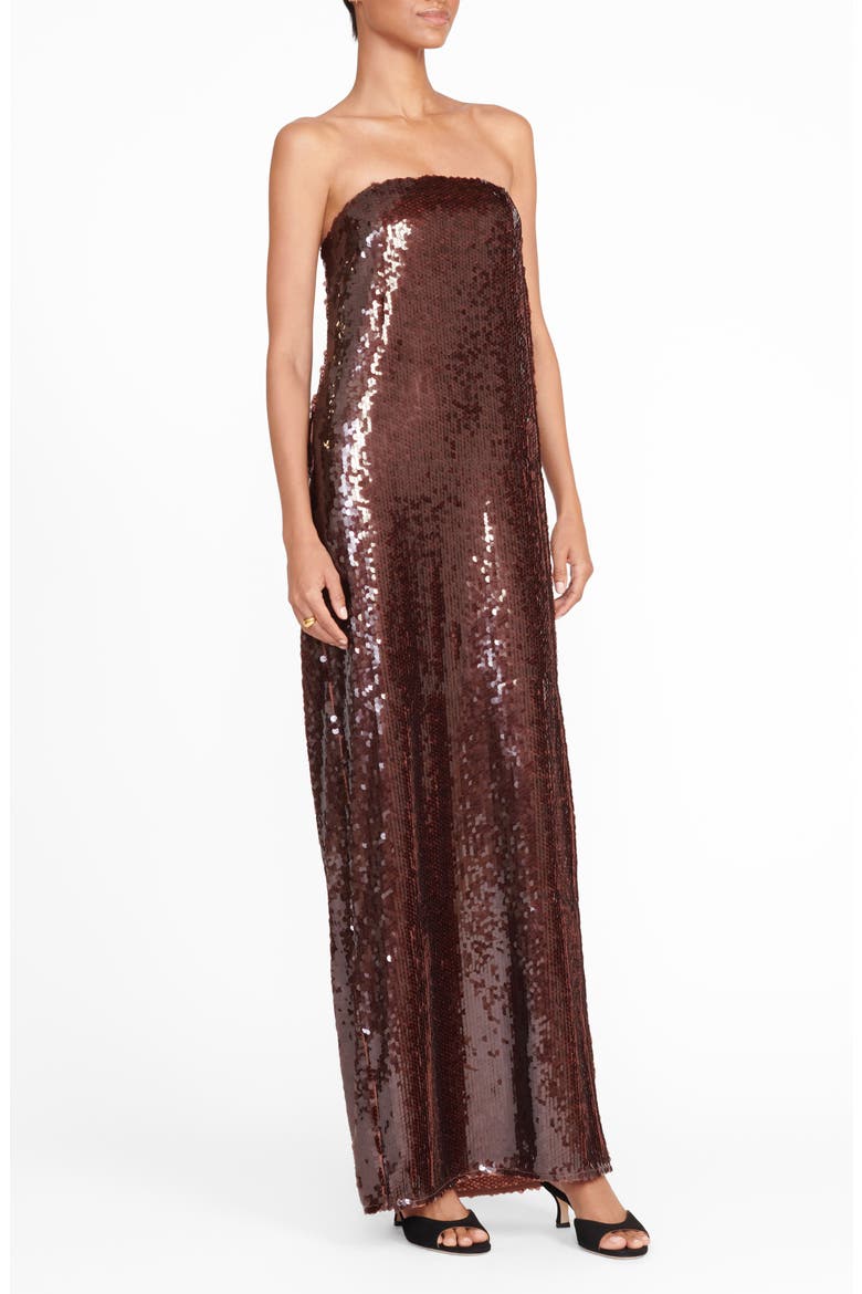 Casey Sequin Strapless Dress, Alternate, color, BRONZE